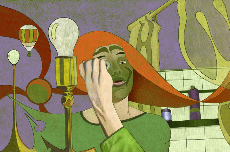 Makeup Mirror - colored pencil